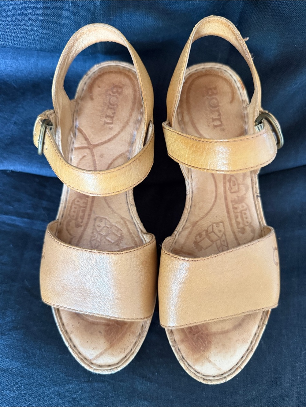 Born Natural Tan Cork Platforn Sandals Size 6 - Picture 8 of 9